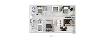B2A C3A Floor Plan at The 600 Apartments, Birmingham, 35203
