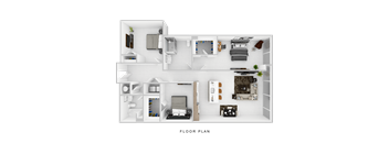 A floor plan of a house with labeled rooms.