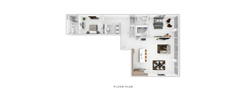 A floor plan of a house with labeled rooms.