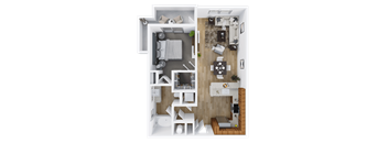 1 bed 1 bath C at The Percy Apartments, Nashville, Tennessee