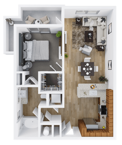 1 bed 1 bath C at The Percy Apartments, Nashville, Tennessee