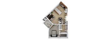 1 bed 1 bath D at The Percy Apartments, Nashville