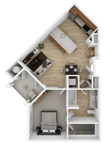 1 bed 1 bath D at The Percy Apartments, Nashville