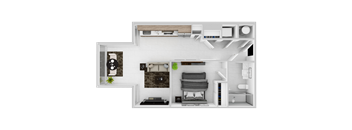 A2A Floor Plan at The 600 Apartments, Birmingham, AL