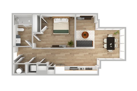 A2C Floor Plan at The 600, Birmingham, AL 35203