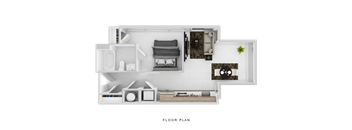 A3B Floor Plan at The 600 Apartments, Birmingham, AL, 35203