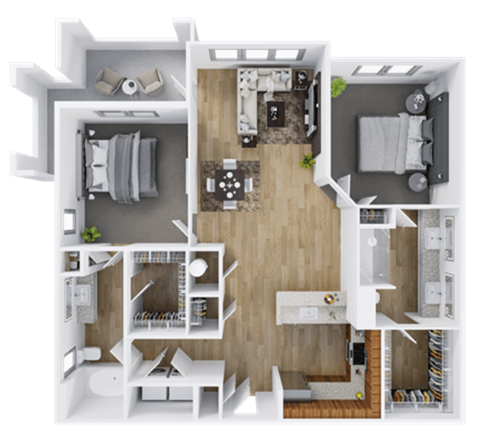 2 bed 2 bath B at The Percy Apartments, Nashville, TN, 37214