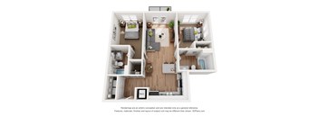 2 Bed 2 Bath Floor Plan at Emery Village, Concord, NC