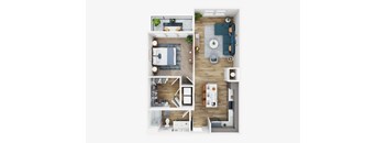 1B 1B Floor Plan at The Parker Aiken Apartments, South Carolina