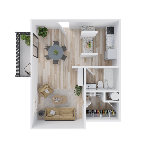 Studio Floor Plan at Governors House, Huntsville, 35805