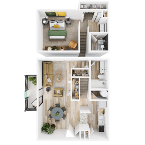 1 Bedroom Floor Plan at Governors House, Huntsville, Alabama