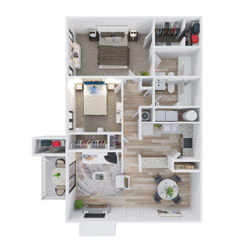 2 Bed 2 Bath Floor Plan at Governors House, Alabama