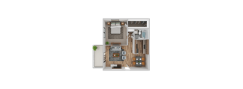 1 Bed Floorplan at Lexington on the Green, Raleigh, NC