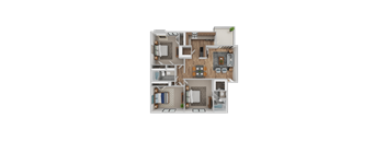 3 Bed Floorplan at Lexington on the Green, Raleigh, NC, 27604