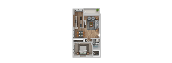 1 Bedroom Floorplan at Lexington on the Green, Raleigh