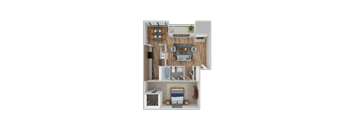 1 Bed 1 Bath Floorplan at Lexington on the Green, Raleigh, 27604