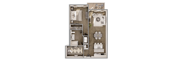 Sage floorplan at The Leo Myrtle Beach, Myrtle Beach, South Carolina.