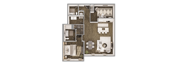 Pine floorplan at The Leo Myrtle Beach, Myrtle Beach, South Carolina.