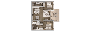 Ivy floorplan at The Leo Myrtle Beach, Myrtle Beach, South Carolina.