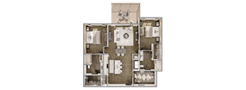 Olive floorplan at The Leo Myrtle Beach, Myrtle Beach, SC, 29579.