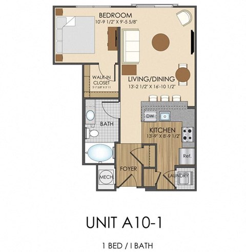 A10 Floor Plan at Hidden Creek, Gaithersburg