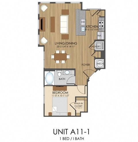 A11 Floor Plan at Hidden Creek, Maryland