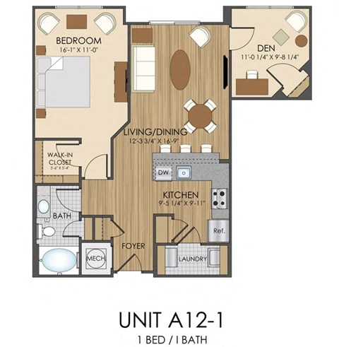A12 Floor Plan at Hidden Creek, Gaithersburg, Maryland