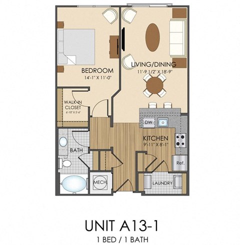 A13 Floor Plan at Hidden Creek, Gaithersburg, MD