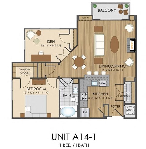 A14 Floor Plan at Hidden Creek, Gaithersburg