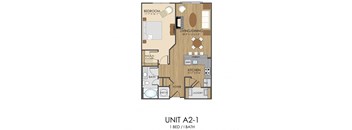 A2 Floor Plan at Hidden Creek, Gaithersburg, MD