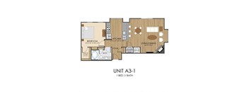 A3 Floor Plan at Hidden Creek, Gaithersburg, 20877