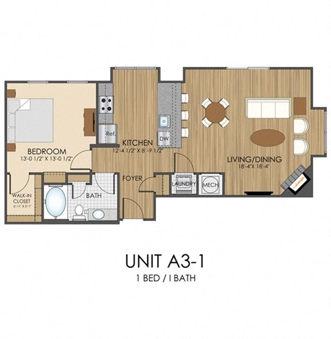 A3 Floor Plan at Hidden Creek, Gaithersburg, 20877