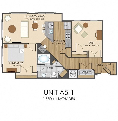 A5 Floor Plan at Hidden Creek, Gaithersburg, Maryland