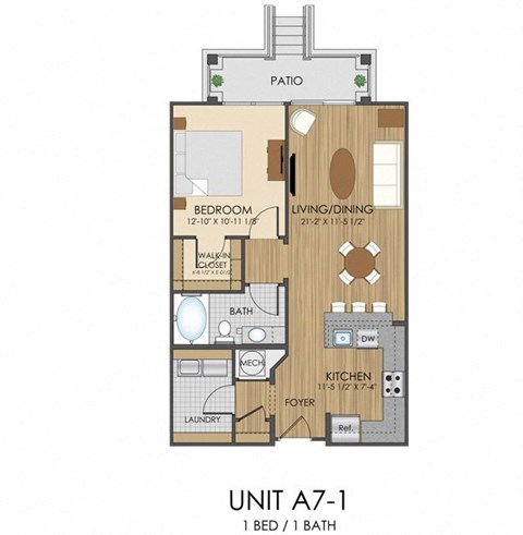 A7 Floor Plan at Hidden Creek, Gaithersburg, MD, 20877