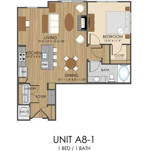 A8 Floor Plan at Hidden Creek, Maryland, 20877