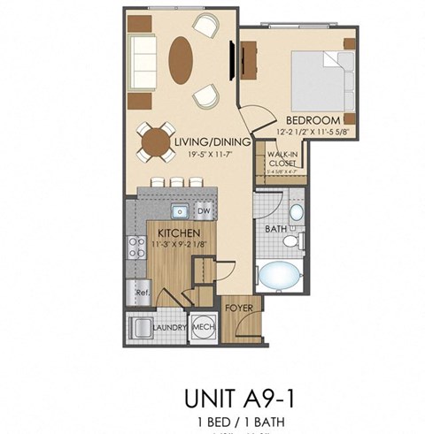 A9 Floor Plan at Hidden Creek, Maryland, 20877