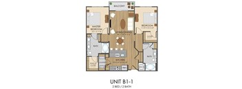 B1 Floor Plan at Hidden Creek, Gaithersburg, 20877