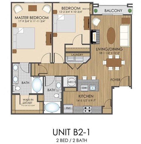 B2 Floor Plan at Hidden Creek, Gaithersburg, 20877