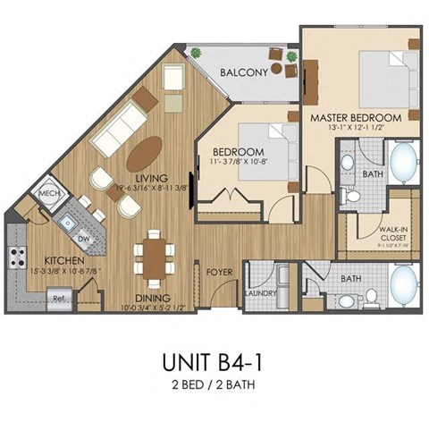 B4 Floor Plan at Hidden Creek, Gaithersburg, 20877