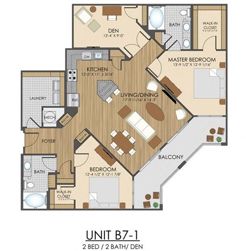 B7 Floor Plan at Hidden Creek, Maryland, 20877