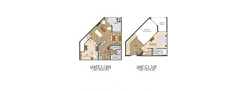 C1 Floor Plan at Hidden Creek, Gaithersburg, MD