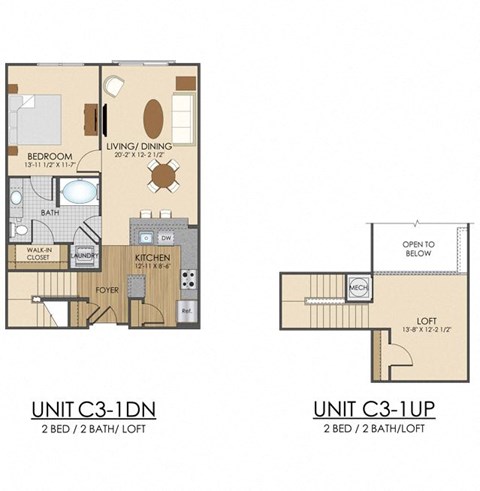 C3 Floor Plan at Hidden Creek, Gaithersburg, 20877