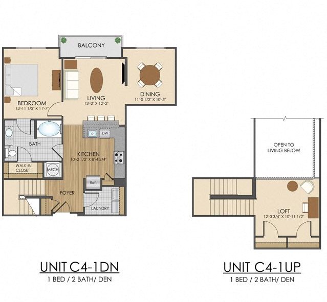 Hidden Creek Apartments Gaithersburg Maryland 1 bedroom 2 bath apartment with den