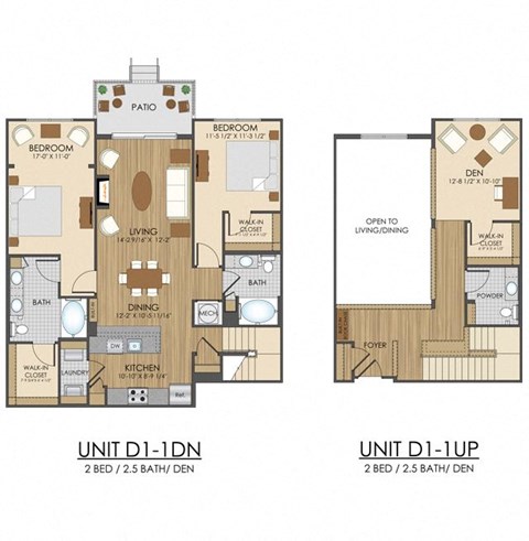 D1 Floor Plan at Hidden Creek, Gaithersburg, MD