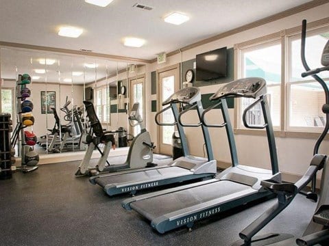 Fitness center at Emory Woods Apartments, Durham, North Carolina..