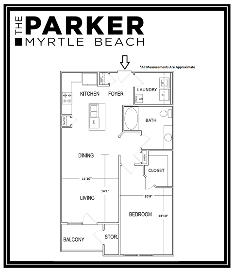 the floor plan of the parker hydrates beach apt