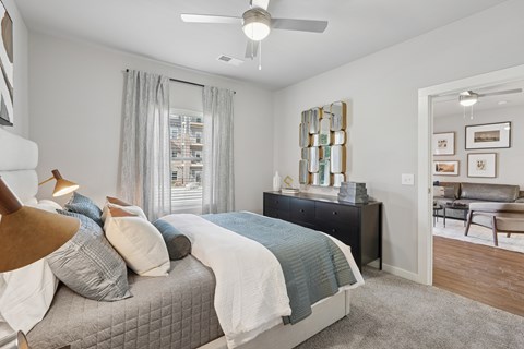Primary Bedroom at The SoHo Luxury Apartments, Raleigh, NC