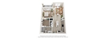 One Bedroom Floor Plan at The Parker Leland, Leland North Carolina