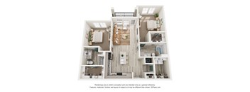 Two Bedroom Floor Plan at The Parker Leland, Leland