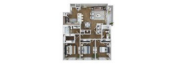 The Radiant 3 Bedroom 2 Bathroom at Union Eleven Apartments, Atlanta